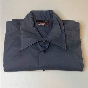 Zara Gray Cotton Blend Collared Button Down Shirt Size Medium